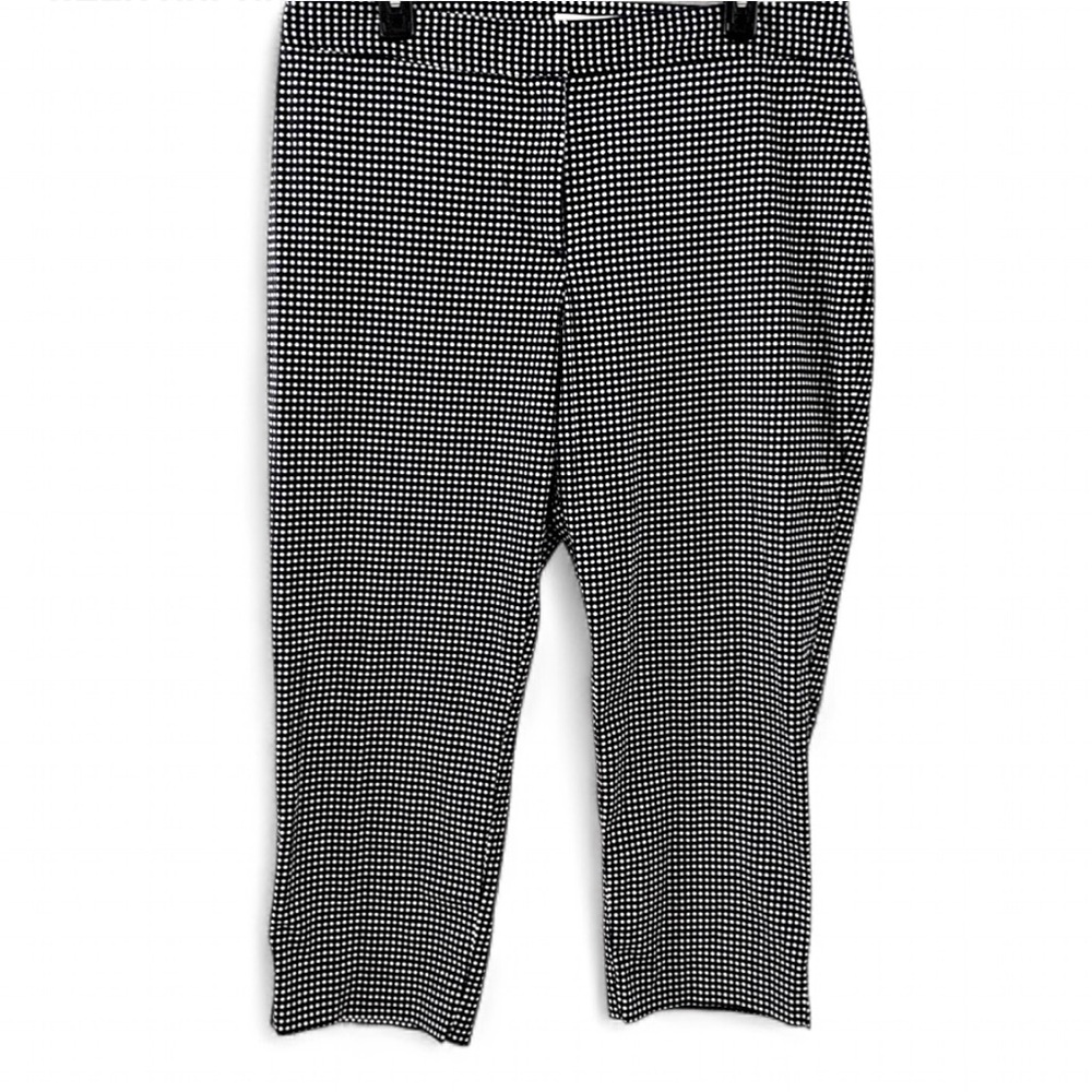 TALBOTS SIGNATURE BLACK AND WHITE POLKA DOT CAPRI PANTS CLASSIC SIZE 14